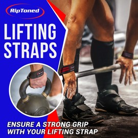 Rip Toned Performance Wrist Straps For Weightlifting - 23" Weight Lifting Straps for Men, Women (Padded) - Cotton Gym Wrist Wraps for Deadlift, Strength Training, Powerlifting, Bodybuilding