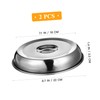 WOONEKY 2Pcs Stainless Steel Food Covers for Steak Oilproof Dish