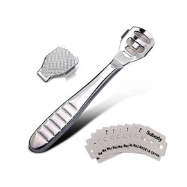 Origin GLY2IN1 Heel Exfoliating Remover Blade Stainless Steel Foot Care Exfoliating Exfoliating File Foot File Octopus Fish Eye Exfoliating Blade with 10 Replacement Blades
