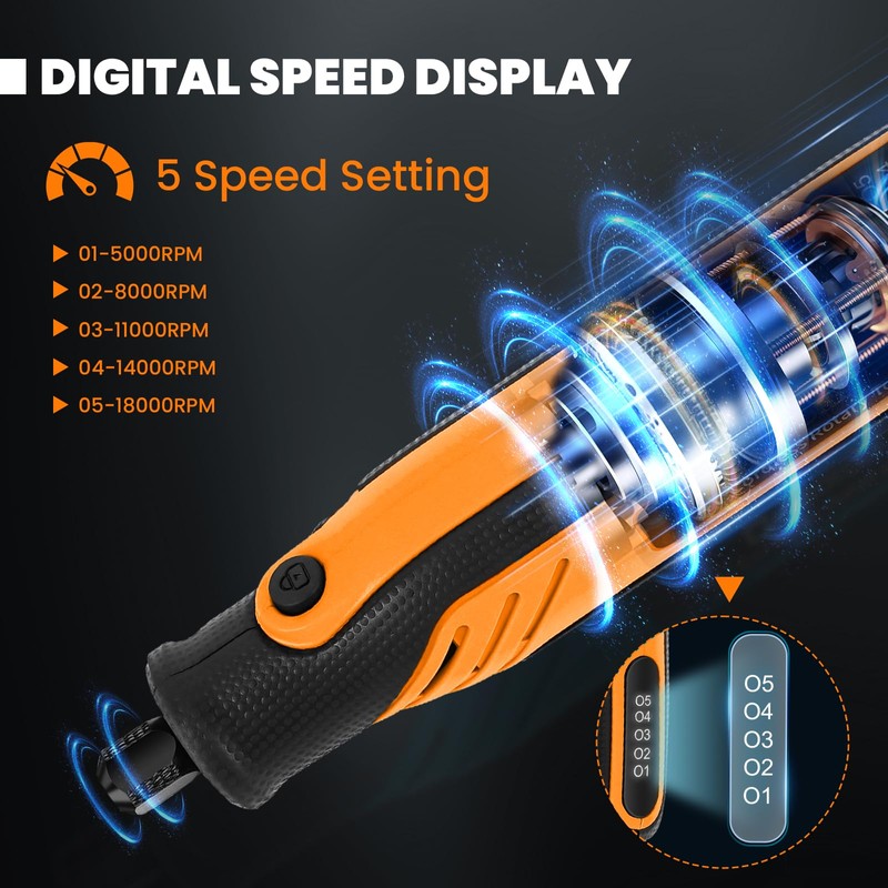 HARDELL Rotary Tool, 4V Mini Cordless Rotary tool Kit con