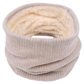 Chalier Infinity Scarf Winter Double-Layer Neck Warmer Knit Fleece Lined Circle Loop Scarves Gifts(khaki)