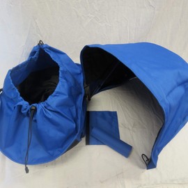 Royal Blue Sun Shade Canopy Wires and Large Under Seat Storage Basket Plus Free Handle Bar Covers for Bugaboo Cameleon 1, 2, 3, & Frog Baby Child Strollers