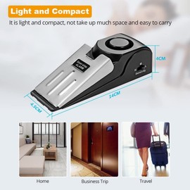 Snokay Door Stop Alarm, Door Stopper with 120DB Security Alarm, Floor Wedge Door Stop Siren, Floor Mount Type, Door Security Devices for Traveling, Apartment, Hotel and Home (Pack of 2)