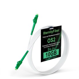 8ternityFiber Armoured Fibre Optic Cable LC to LC 30M/98FT, Armoured Fibre Optic Cable Simplex Singlemode 9/125μm, Length Options: 5m-50m, 3mm LSZH White