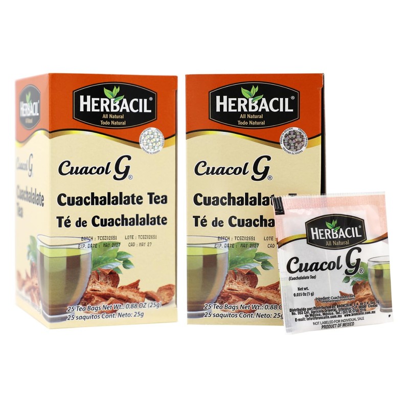 Herbacil Te De Cuachalalate, 2-pack of 25 tea bags per