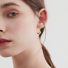 Sterling Silver Celtic Earrings Gold Plated Black Onyx Irish Dangle Earrings Celtic Knot Drops Jewellery Gifts for Women Girls