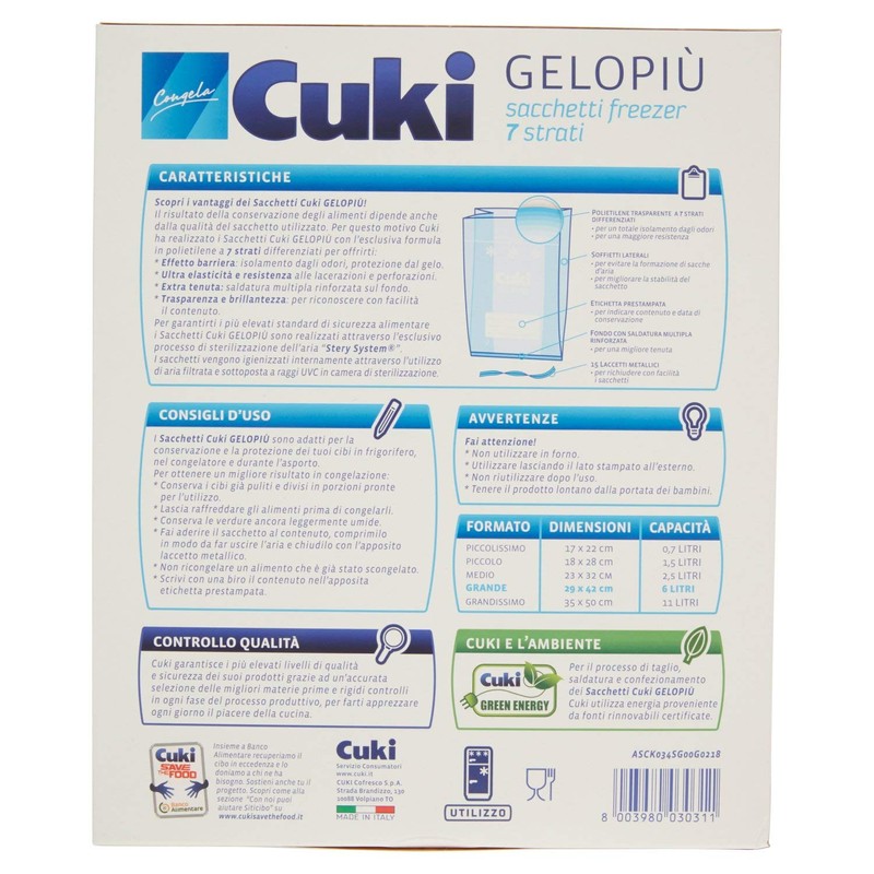 Cuki gelopiù Freezer Bags - Large Format (29 x 42