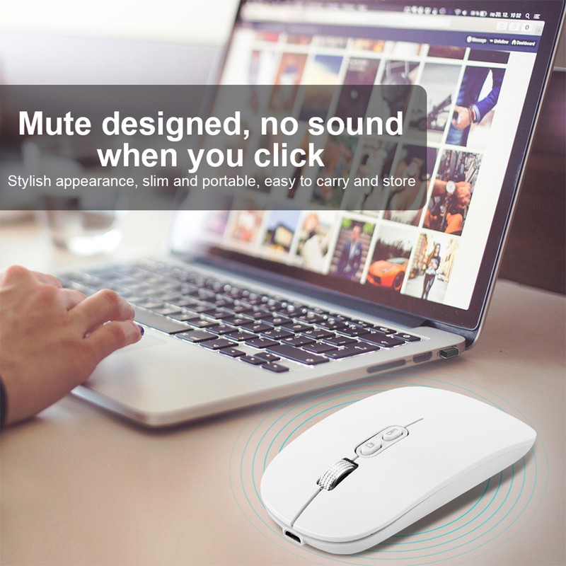 2.4Ghz Wireless Rechargeable Mouse Mute Ergonomic Computer Optical Mice for