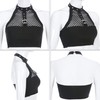 Women Girl Halter Neck Crop Top Metal Buckle Punk Gothic