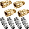 4 Pairs of NPT 1/4 Inch Pressure Washer Couplers Quick