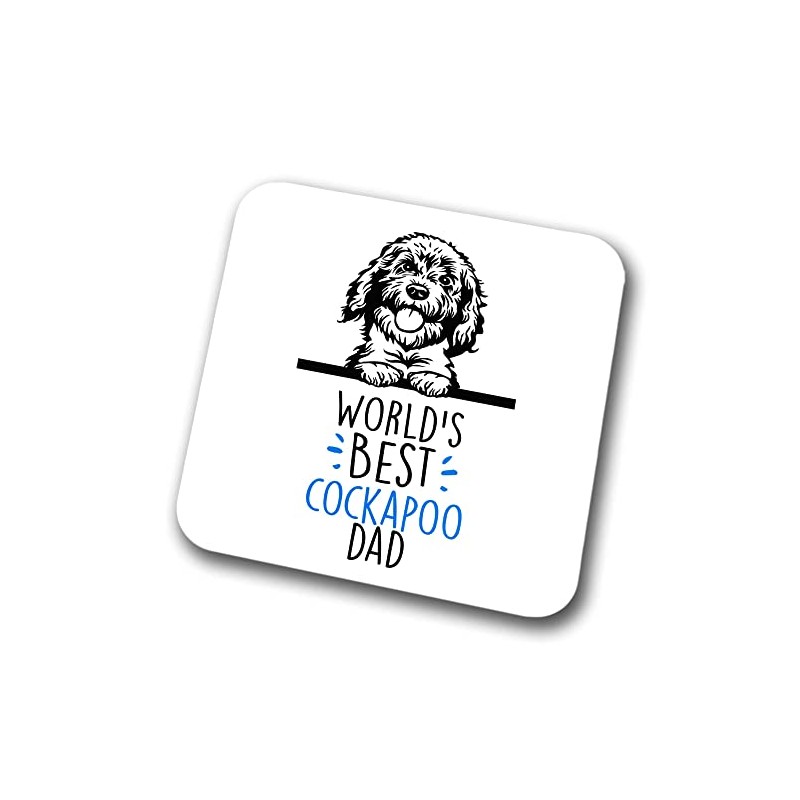 Cockapoo World's Best Dad Coaster Dog Dad Cockapoo Dad Friend