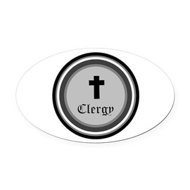 CafePress CLERGY Oval Car Magnet, Euro Oval Bumper Magnet