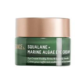 BIOSSANCE Squalane and Marine Algae Eye Cream - Crema antienvejecimiento para debajo de los ojos para líneas finas, arrugas e hinchazón - Fórmula hidratante y lifting con ácido hialurónico y extracto