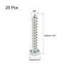 sourcing map Hex Lag Screws, M8 x 50mm Carbon Steel