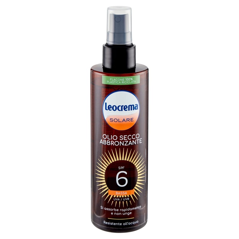 Leocrema Trockenes Bräunungsöl SPF6, niedrig, 200 ml