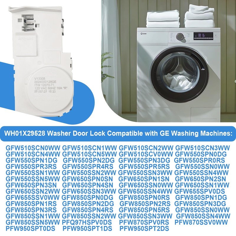 Upgrade WH01X29528 Washer Door Lock Compatible with GE General Electric
