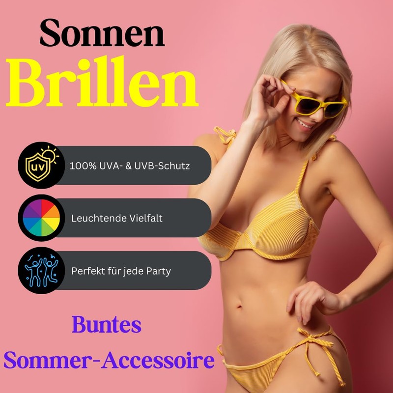 NICO Europe 10 x Sunglasses for Men & Women, 100%