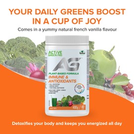 Active Green Pro - Immune & Antioxidants Powder, Blend of Herbs, Ginseng, Echinacea, and Maitake Mushroom, Plant-Based Formula, No Fillers, No Sugar Added - 40 Servings