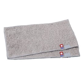 Kaminishi Sangyo Half Handkerchief Imabari Towel, Certified Pockets, 5.1 x 9.8 inches (13 x 25 cm), Silver, Set of 2