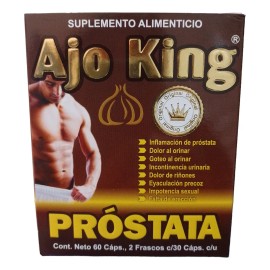 Ajo King Prost 2 Frascos C/30 Caps C/u Dolor Inflamación Sabor Sin Sabor