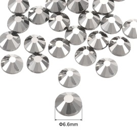 sourcing map 288 Pcs Hotfix Rhinestones Flatback Crystal Glass Gems for Crafts Clothes DIY Decoration(SS30 6.6mm,Grey)