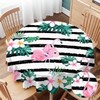 Yibeas Table Cloth Flamingo Round Tablecloth 60 inch Birds Pink
