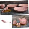 COLLBATH Japanese Spoons Ceramic Soup Spoons Set Creative Design Hand