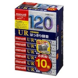 maxell UR-120L 10P(N) Audio Tape, Normal/Type 1, 120 Minutes Recording Time, Pack of 10