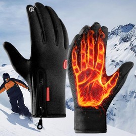 Thermal Gloves for Men Women Winter Gloves Windproof Anti-Slip Warm Soft Touch Screen Splash-Proof Snow Gloves Running Driving Riding Walking Gloves - Color: Black, Size: Small