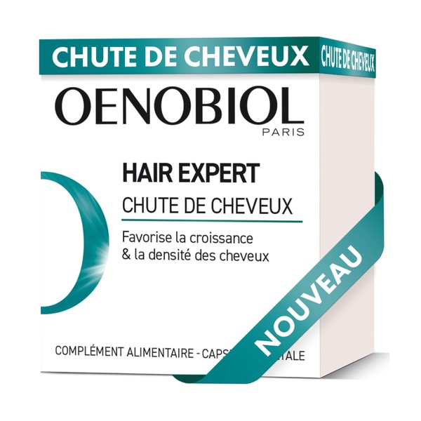 OENOBIOL HAIR EXPERT Hair Loss - New Concentrated Formula - Hair Loss - Promotes Growth - Preserves Hair Density - Dietary Supplement 60 Capsules - 1 Month Programme