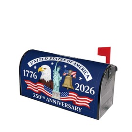Mount Hour 250 Anniversary USA Mailbox Covers, Patriotic Eagle Magnetic Post Box Cover Wraps Large Size 25.5x21 in for Garden Yard Decor