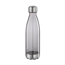 cilio Elegant Grey Transparent Drinking Bottle, 700 ml, Tritan/Stainless Steel Satined, BPA-Free, Suitable for Carbonated Drinks, Break- and Leak-Proof, with Screw Cap, Drinks up to 50 °C