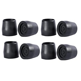 Essential Medical Supply Replacement Walker/Commode Tips, Black, 1",(8)