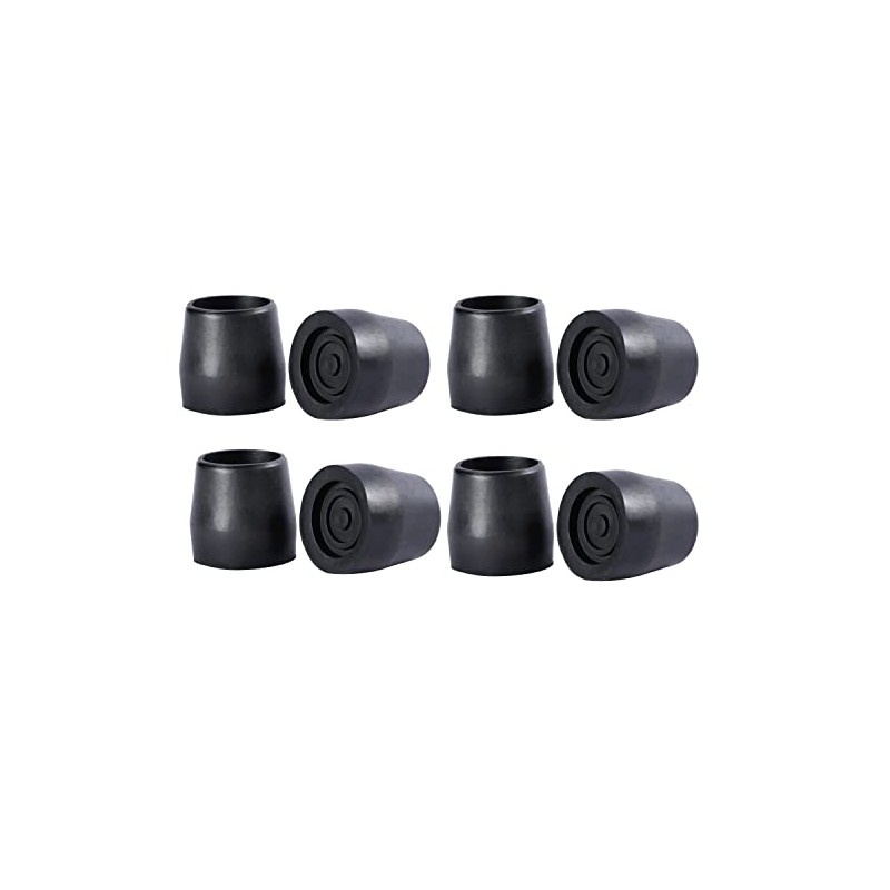 Essential Medical Supply Replacement Walker/Commode Tips, Black, 1",(8)