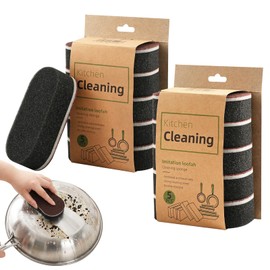 5 Pack Heavy‑Duty Magic Sponge Erasers, Dual‑Sided Scrub Sponges