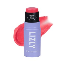Cheek Highlighter Stick, Multi-Face, Makeup Stick, Multibalm, LIZLY Dewy Glow Cheek Hilighter Multi Balm Stick, Korean Cosmetics, Spotlighting, Glitter, 3D, Cheeks, Lips, Cream (02 Pink Pink)