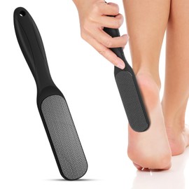YBEATY Hard Skin Remover Nano Glass Foot File Callus Remover Double-Sided Professional Hard Feet Removal with Non-Slip Ergonomic Handle Foot Buffer for Cracked Heels and Dry Skin (Black)