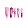 Long Press on Nails Coffin Fake Nails with Pink Floral