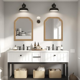 WallBeyond Wood Frame Wall Mirror Decor for Entryway, Living Room or Bedroom Home Decor - Light Woodgrain 16" x 20" Natural Color