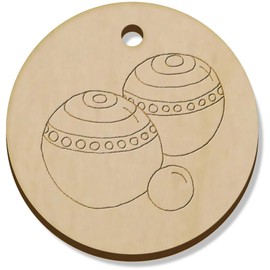 Azeeda 11 x 34mm 'Lawn Bowls' Wooden Pendants/Charms (PN00056763)