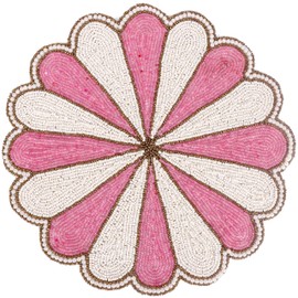 Tapete de mesa con abalorio, tapete de mesa de centro, tapete de colocación para mesa de comedor con abalorio, manteles individuales redondos con abalorio, manteles individuales con abalorio para mesa