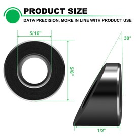 Andorm 24 pcs 5/16" Angle Washers for Cable Railing Stair End, 30 Degree Angled Beveled Edge Washer 5/16 inch Stainless Steel, Cable Railing Hardware Black