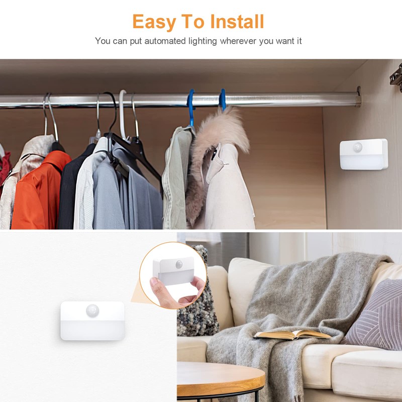 【4 Pack】 Motion Sensor Night Light, Stick-On Motion Sensor Lights