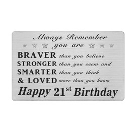 21st Year Old Happy Birthday Gifts, 21th Birthday Decorations, Engraved Wallet Inserts Card Presents for Women Men Him Her