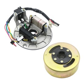 laffoonparts ATV Magneto Stator Flywheel Rotor Kit, Robust Magneto Stator Plate, Fit for 90cc 110cc 125cc 140cc Kick Start Engine Trail Dirt Bike Quad ATV Kart, Replacement for Pit PRO Pit Bike