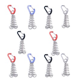 Alnicov Deck Anchor Pegs Squid Shape Tent Anchor with D Shaped Carabiners (Random Color) for Camping Outdoor Wooden Flooring (Square,10pcs)
