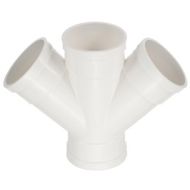 PATIKIL Double Wye Duct Splitter, 3" to 3" (Socket x Socket x Spigot) PVC Adapter Pipe Fitting Duct Pipe Connector for Air Ventilation Exhaust DWV (Drain, Waste and Vent), White