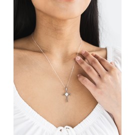 Bottled Up Designs Handmade Recycled Antique Bottles Sterling Silver At The Cross Necklace (White Cold Cream Jar)