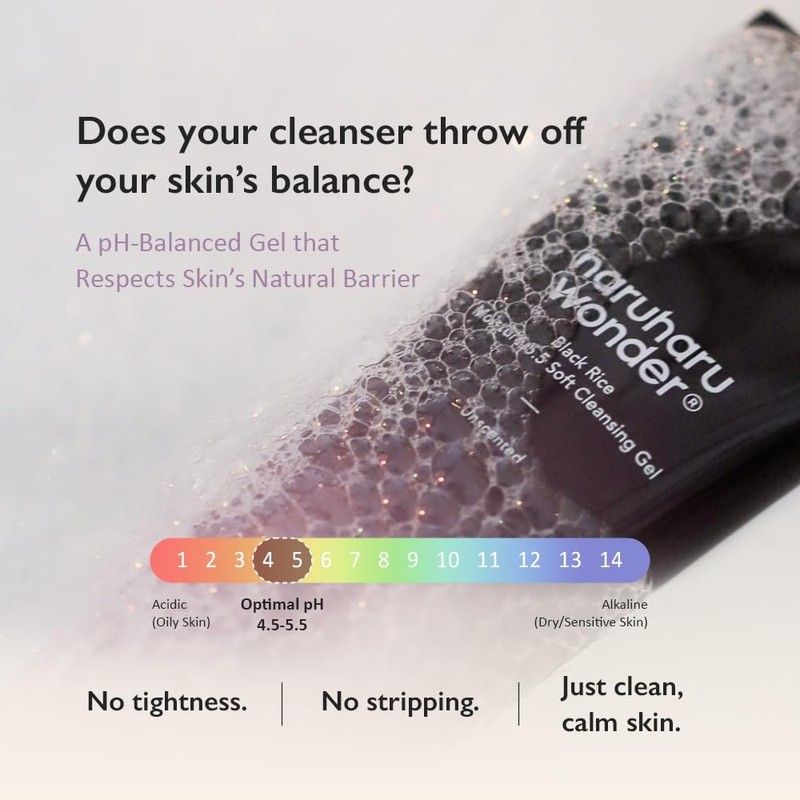 HARUHARU wonder Black Rice Moisture 5.5 Soft Cleansing Gel, Gentle