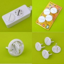 4-Piece Outlet Safety Covers with Anti-Shock Caps and Safety Lock Outlet Cover 5ea